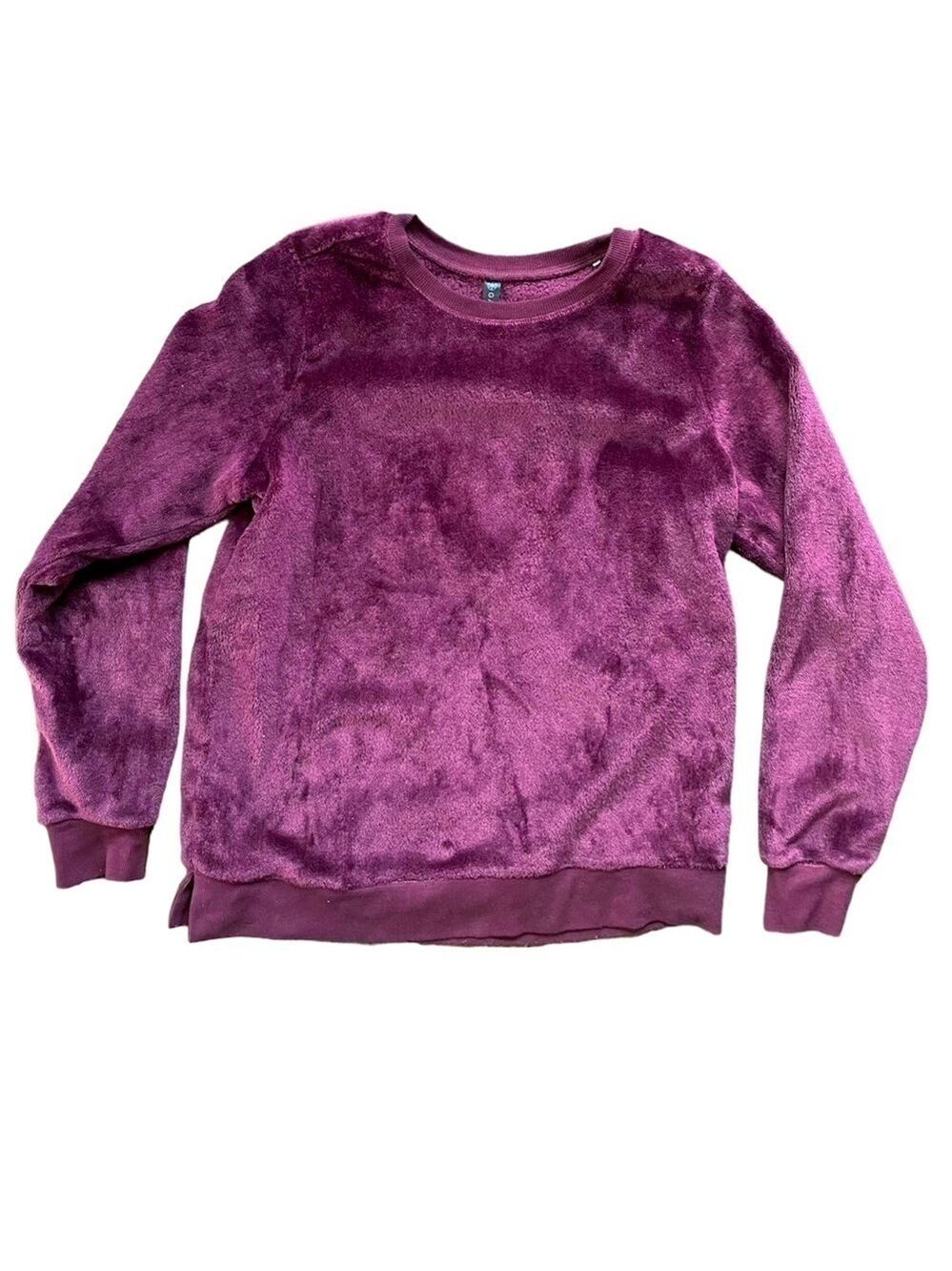 Gaiam Burgundy Faux Fur Sweatshirt Medium